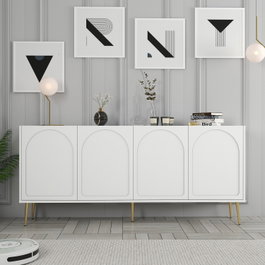 Hanah Home Lyon 80 Consola Blanco y Dorado